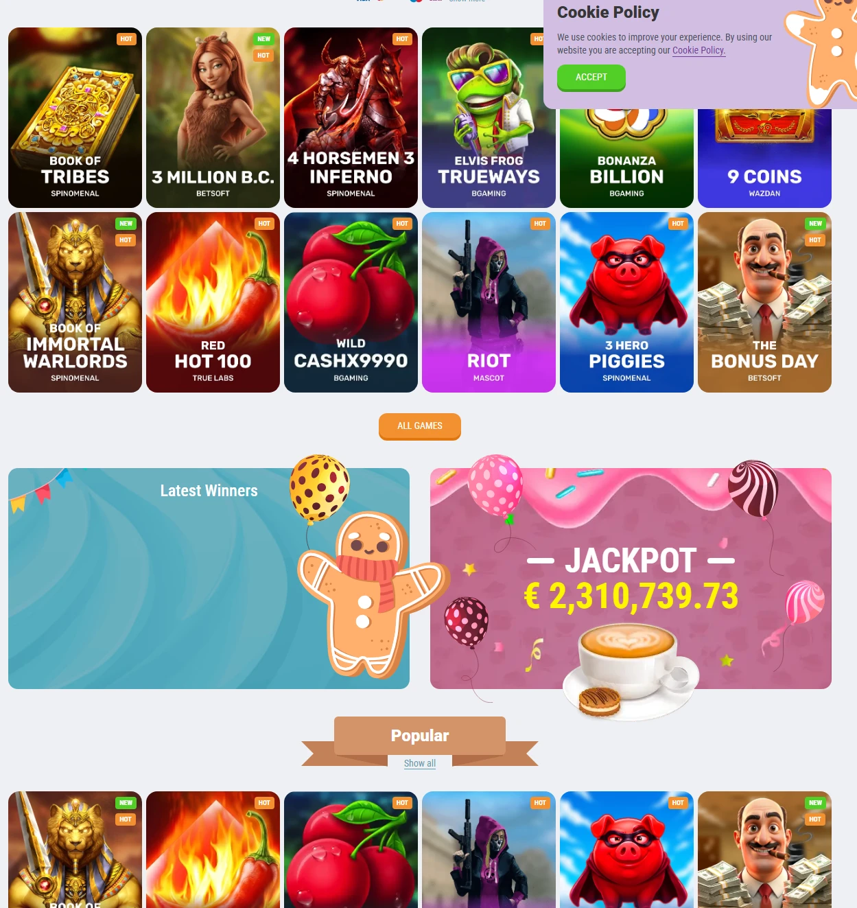 Cookiecas slot games thumbnails